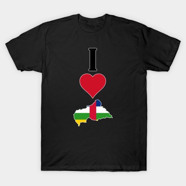 I Love Central African Republic Vertical I Heart Country Flag Map T-Shirt by Sports Stars ⭐⭐⭐⭐⭐